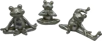 Set dekorativ bretkosash, 3 copë, polirezine, ngjyrë argjendi, 16x8x11 cm