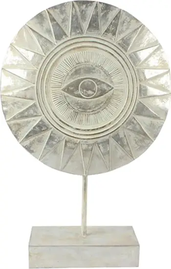 Dekor Nigeria totem, polirezine, argjend antik, 26x8x40cm