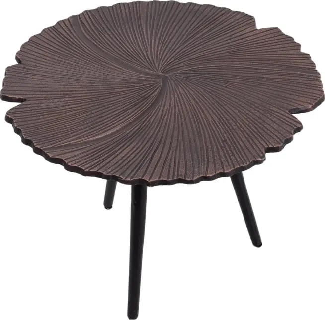 Tavolinë anësore LEAF 40, bakër antik, e zezë, 40x40x32 - 2