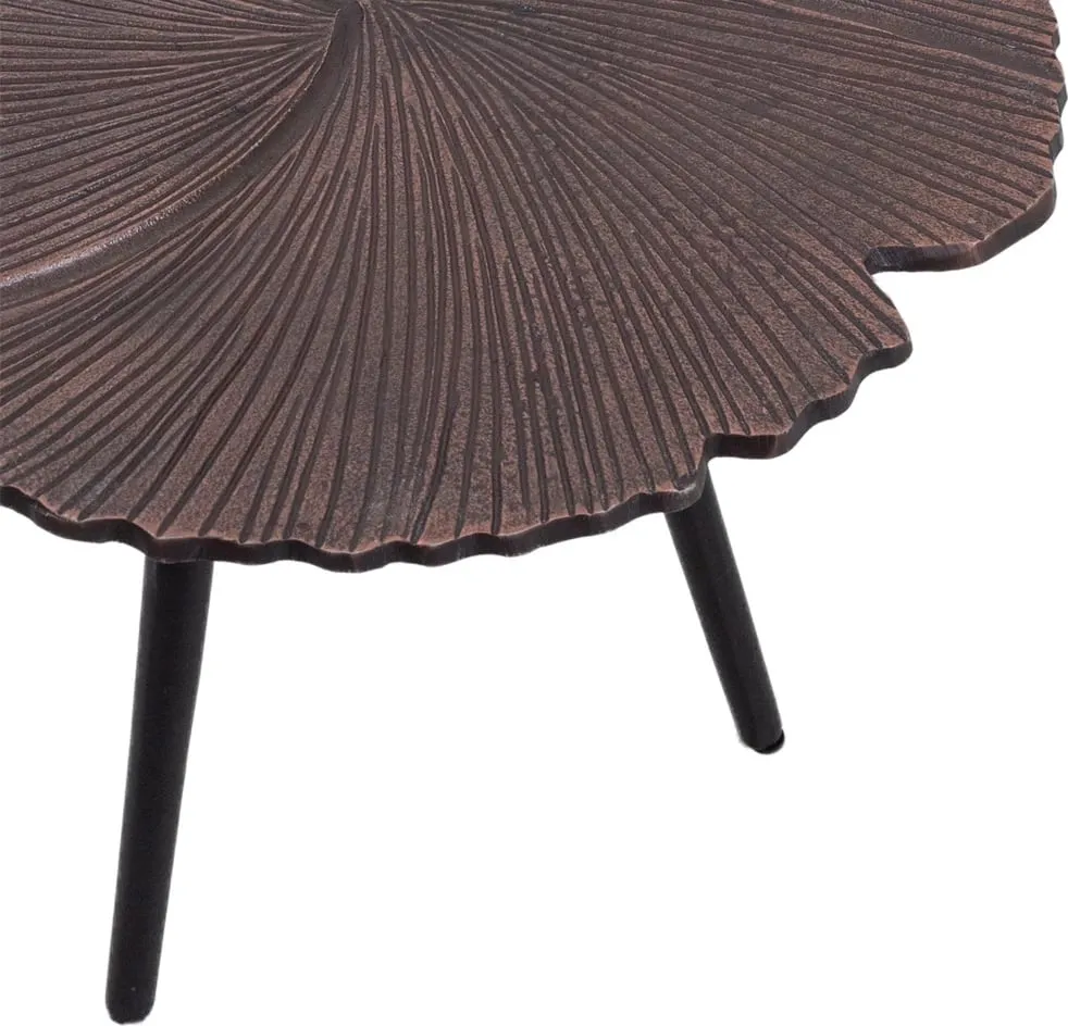 Tavolinë anësore LEAF 40, bakër antik, e zezë, 40x40x32 - 3