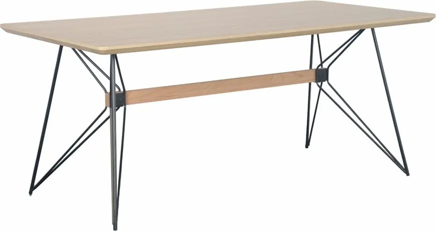 Tavolinë Rigote, ngjyrë sonoma e zezë, 180x90x77cm - 1