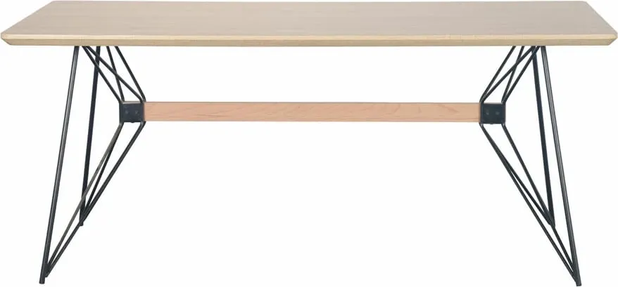 Tavolinë Rigote, ngjyrë sonoma e zezë, 180x90x77cm - 3