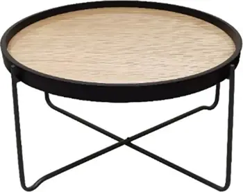 Tavolinë kafeje Disk, ngjyrë sonoma e zezë, 53x53x42