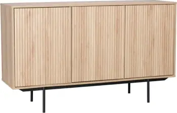 Bufe Rigote me 3 dyer, ngjyrë sonoma e zezë, 140x39x82.8 cm
