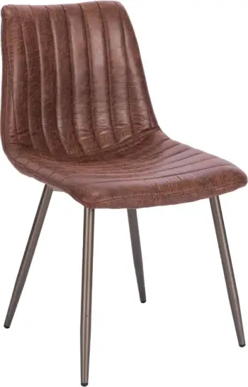 Karrige Stripes, ngjyrë kafe, këmbë gunmetal, 48x56x80cm