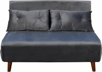Divan krevate palues dy vendësh, kadife gri e errët, 121x90x80cm