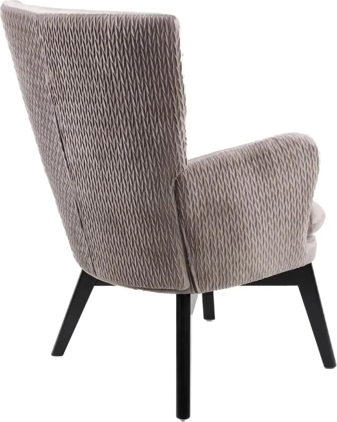 Fotel Loulou, kadife bezhë, 68x76x96 cm - 4