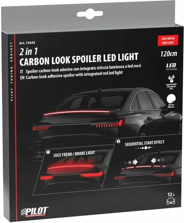 Shirit Led Spoiler Karboni I Kuq 120cm 12v - 2