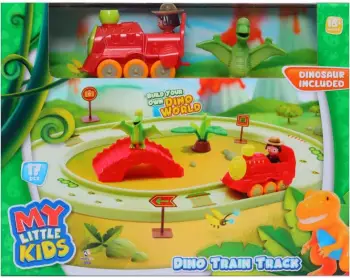 My Little Kids Dino Train Track and Dinosaur Playset