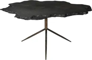 Tavolinë kafeje Piedra, ngjyrë gri e errët, bronz antik, 94x82x45