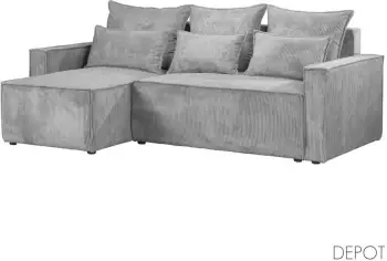 Kënd divan i kthyeshëm, hapësirë magazinimi, ngjyrë gri e çelët, Lincoln D 86, 238x148x92