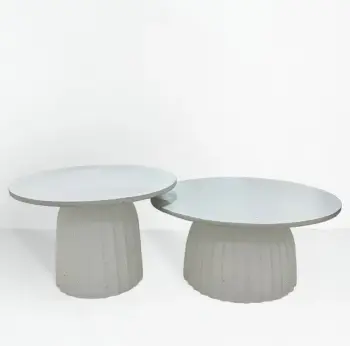 Set tavolinash kafeje TOLEDO, e bardhë me dizajn, 60x60x38cm