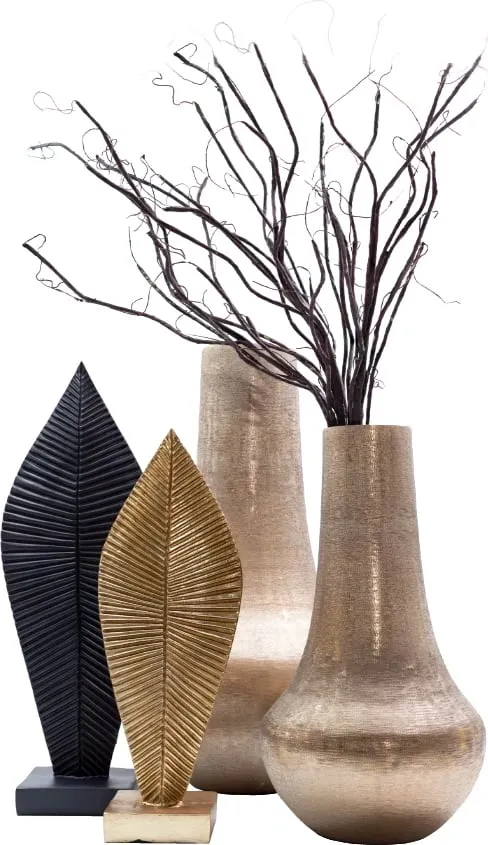 Dekor totem PANDANUS 2, polirezine, ngjyrë ari, 17x12x48cm - 1