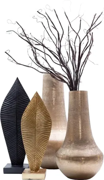 Dekor totem PANDANUS 2, polirezine, ngjyrë ari, 17x12x48cm