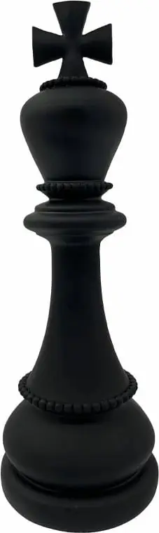 Dekor shahu KNIGHTLINE, figurë mbret, polirezine, e zezë, 10x10x29.5cm