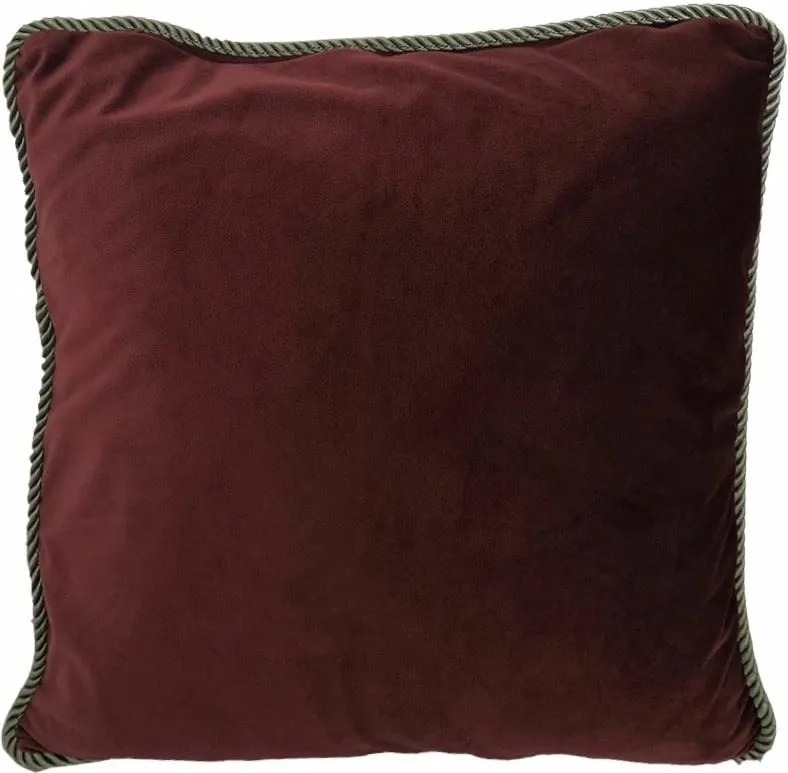 Jastëk dekorativ Solid, kadife, bordo, 50x50cm - 1