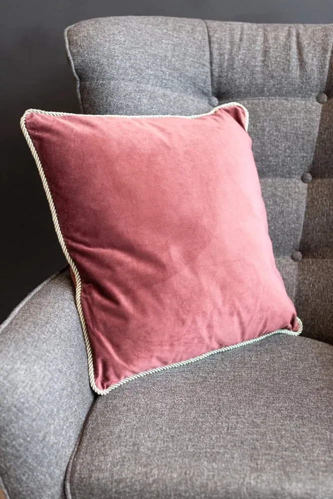 Jastëk dekorativ Solid, kadife, bordo, 50x50cm - 2
