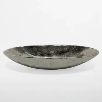 Enë dekorative CIOTO, alumin, ngjyrë argjendi, 37x15x8 cm