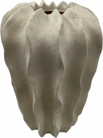 Vazo THORNY, polirezine, bezhë, 19x19x27.5cm