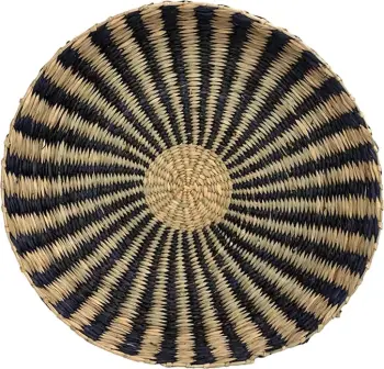 Dekor për mur Jabbar, kashtë deti, natyrale/zezë, 40x40x3cm
