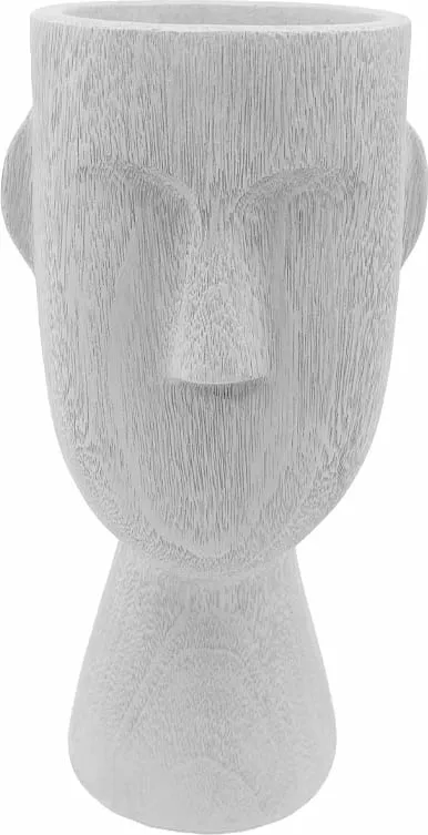 Vazo POLYFACE, polirezine e bardhë, 20.5x6.8x19cm - 1