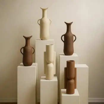Vazo NATHEN, alumin, e bardhë, 17x11x50cm
