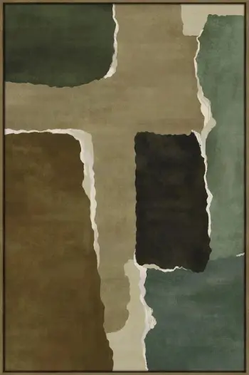 Pikturë dekorative CROSS LINE me kornizë, kanavacë, ngjyrë kafe, shumëngjyrëshe, dru natyral, 120x80x4cm