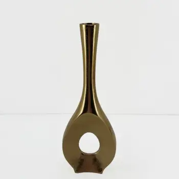 Vazo dekorative ADEL, alumin, ngjyrë ari, 17x5x46cm