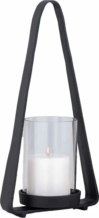 Qiri mbajtëse LUMINOUS, alumin i zi, xham, 49x14x23cm - 1