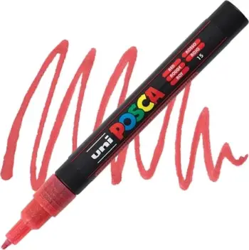 Marker Uni pc-3ml Posca Glitter gjelbër