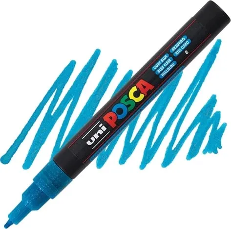 Marker Uni pc-3ml Posca Glitter kaltër - 1