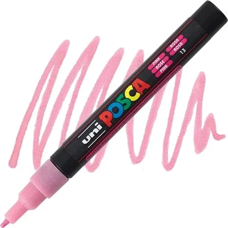 Marker Uni pc-3ml Posca Glitter rozë - 1