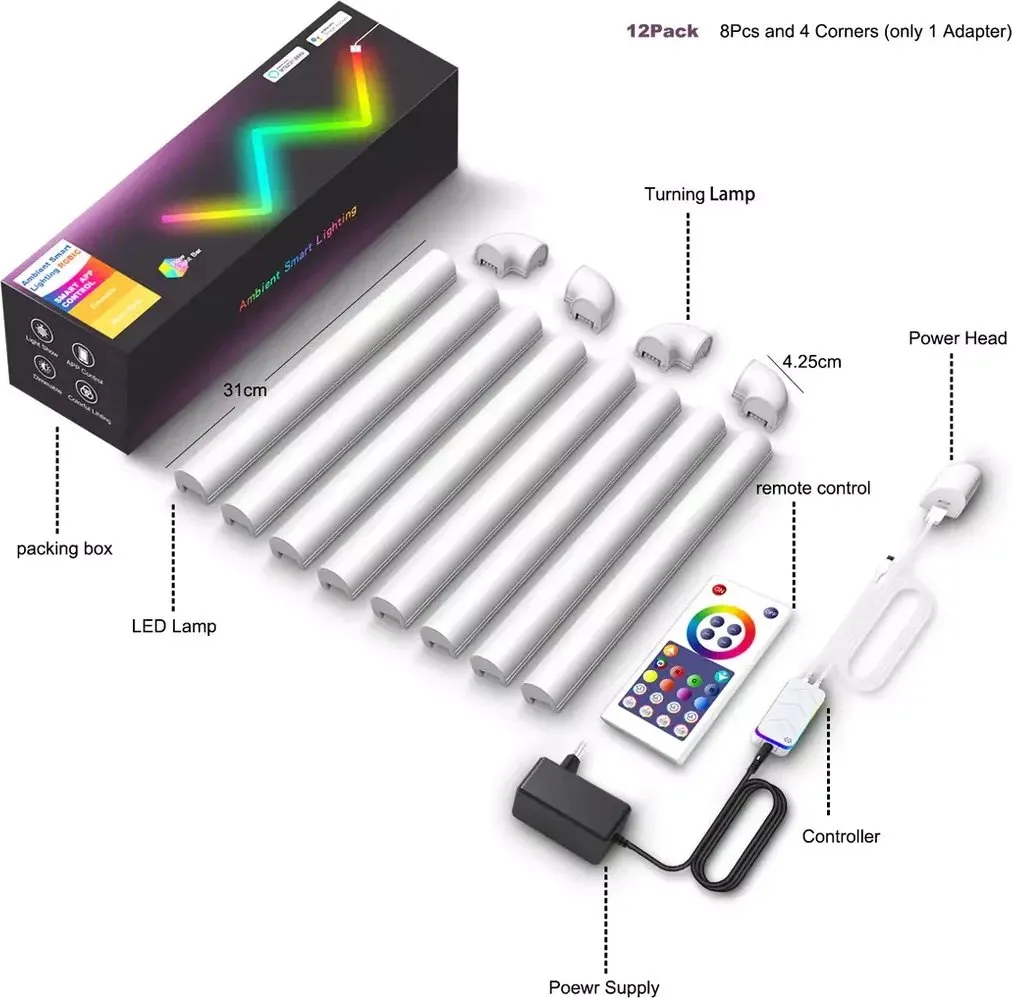 Llambë LED Tech Time LXQG01 Quantum Atmosphere Light DIY Splicing (10 Pack) - 2