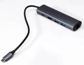 HUB Tech Time Usb hub 5 In 1 USB3.0*2+HDMI+RJ45+PD Type-C 3.1 Cable 0.23M
