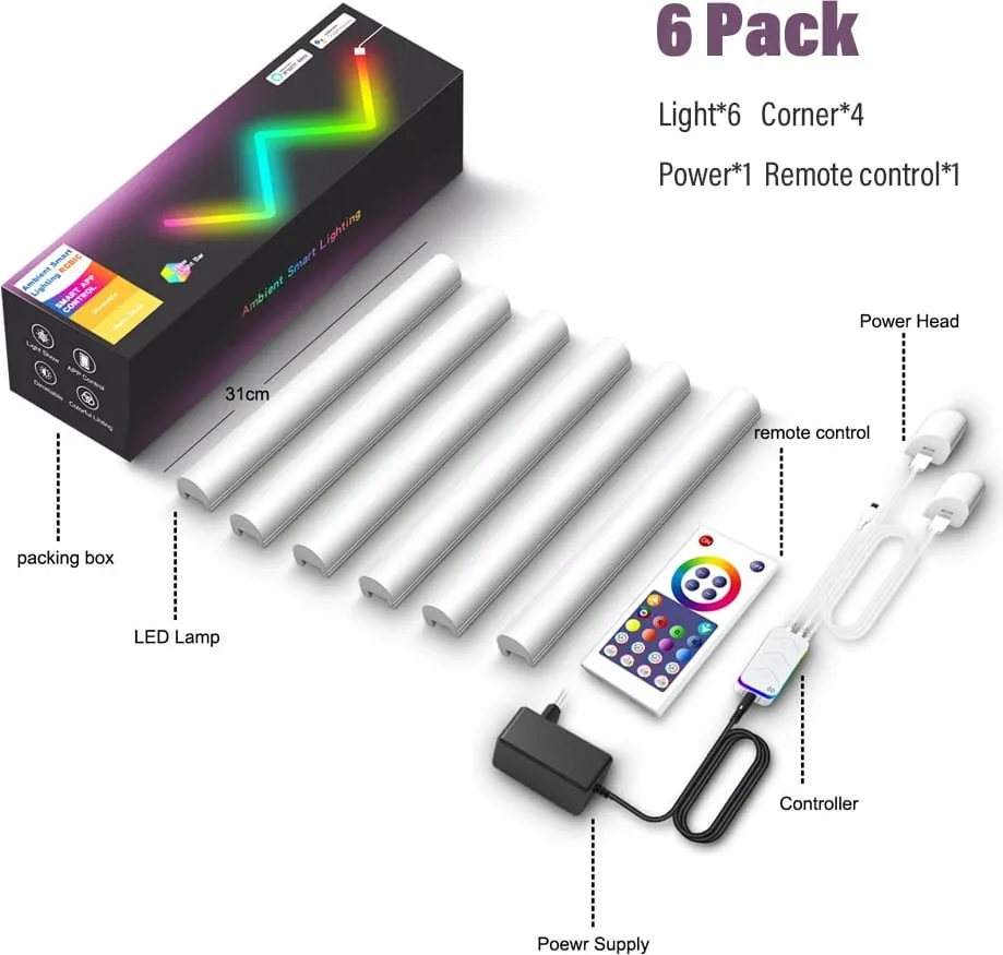 Llambë LED Tech Time SLX06 Splicing Light DIY Wall Light (Graffiti WIFI Model) 6Pack - 4