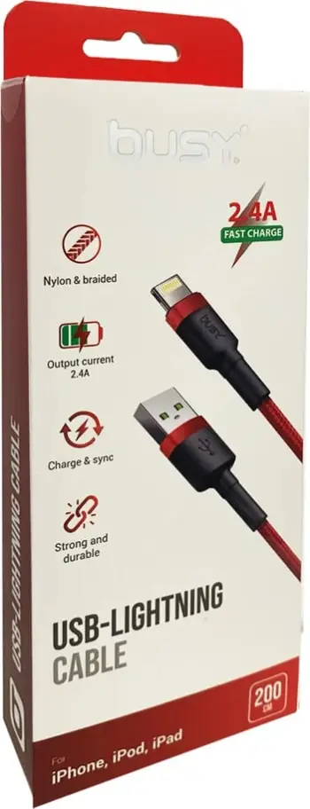 Kabllo per Iphone 2.0m Kuqe