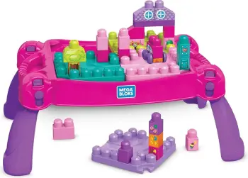 Lodër për fëmijë Mega Bloks Pink Build and Learn Table - 30 copë