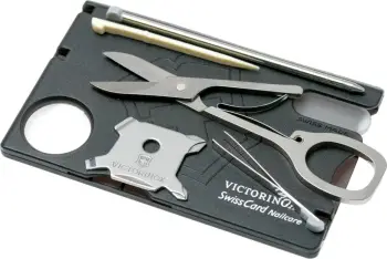 Set për mirëmbajtjen e thonjëve Victorinox "Swiss Card - Nailcare", e zeze