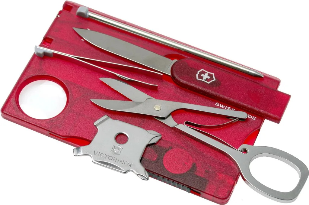 "SwissCard Lite" (me drite) Victorinox, e kuqe e tejdukshme - 1