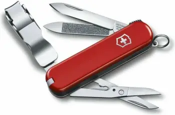 Thikë xhepi Victorinox "Nailclip 580" - me prerëse thonjësh, e kuqe