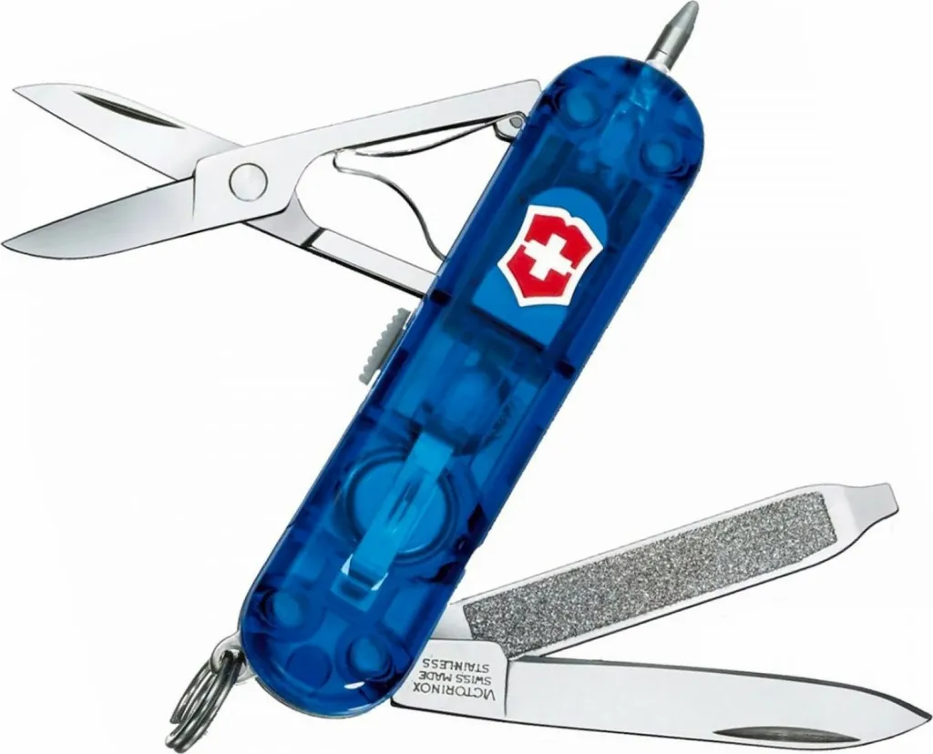 Thikë xhepi Victorinox SWISSLITE, e kaltër e tejdukshme, LED- e bardhë - 1