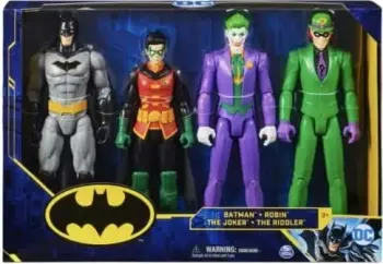 Batman 30cm Action Figure 4-Pack with Batman, Robin, The Joker and The Riddler