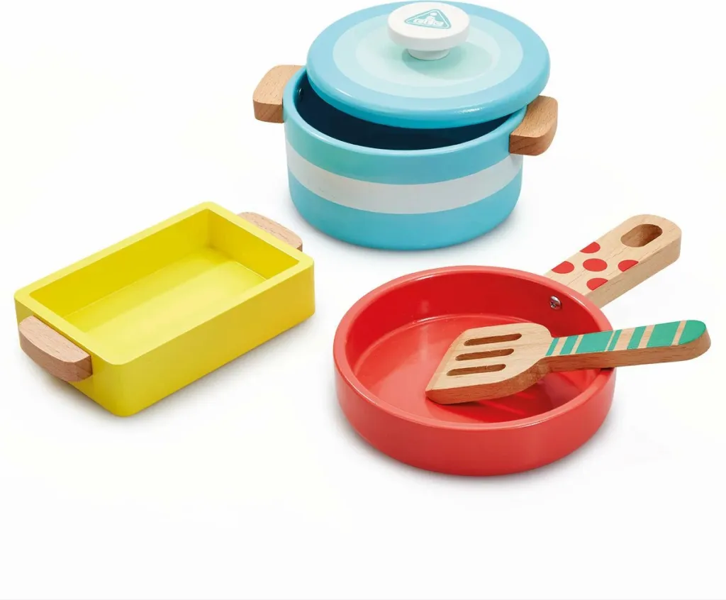 Early Learning Centre Wooden Kitchen Pots and Pans - 1