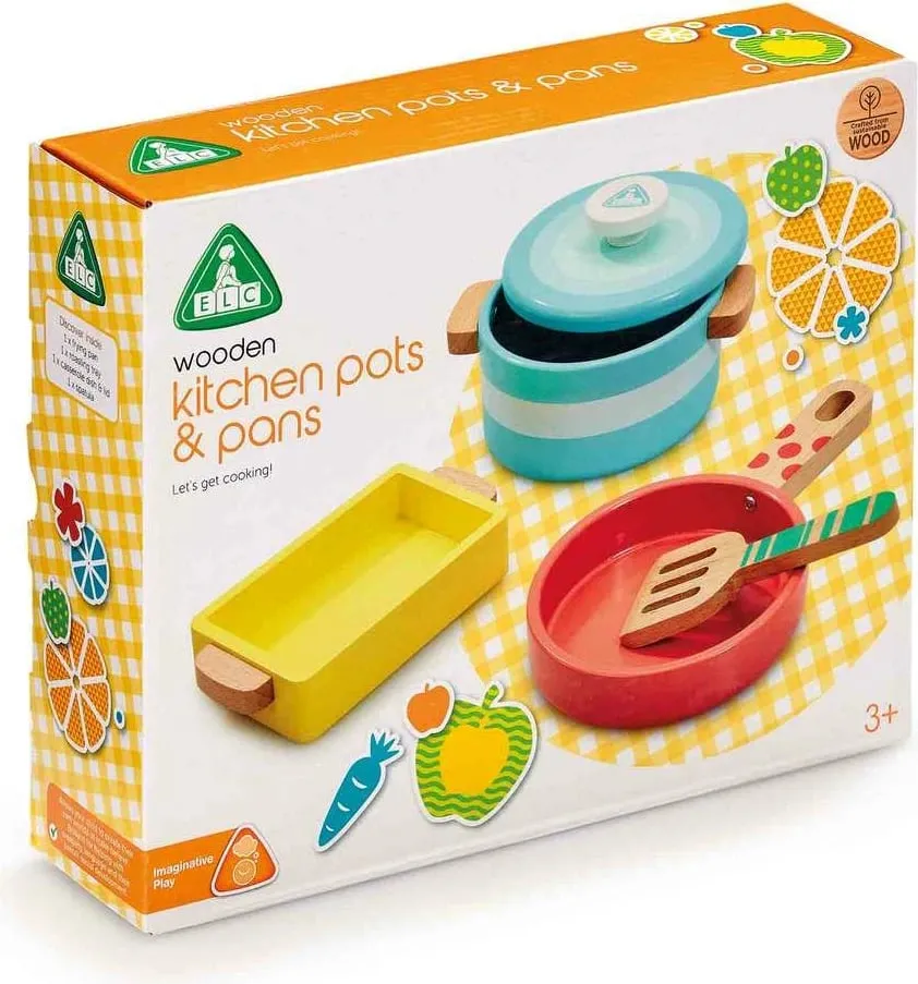 Early Learning Centre Wooden Kitchen Pots and Pans - 2