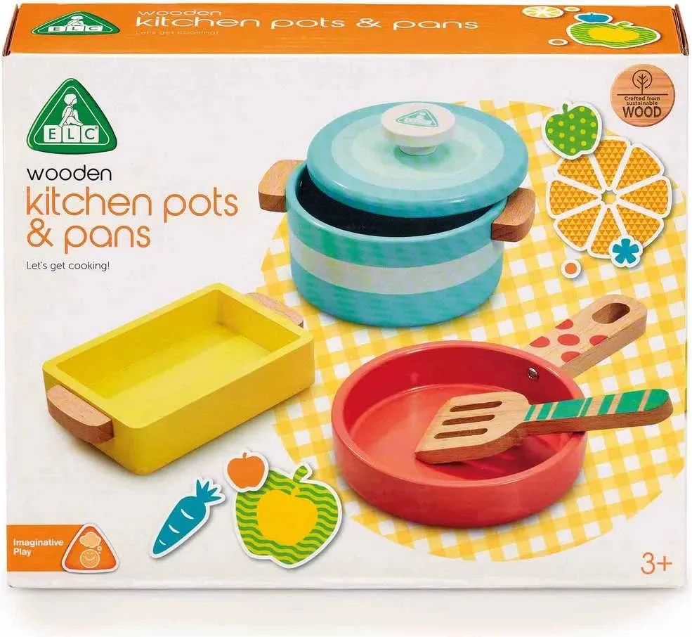 Early Learning Centre Wooden Kitchen Pots and Pans - 3