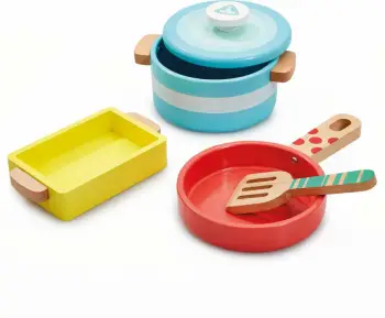 Early Learning Centre Wooden Kitchen Pots and Pans