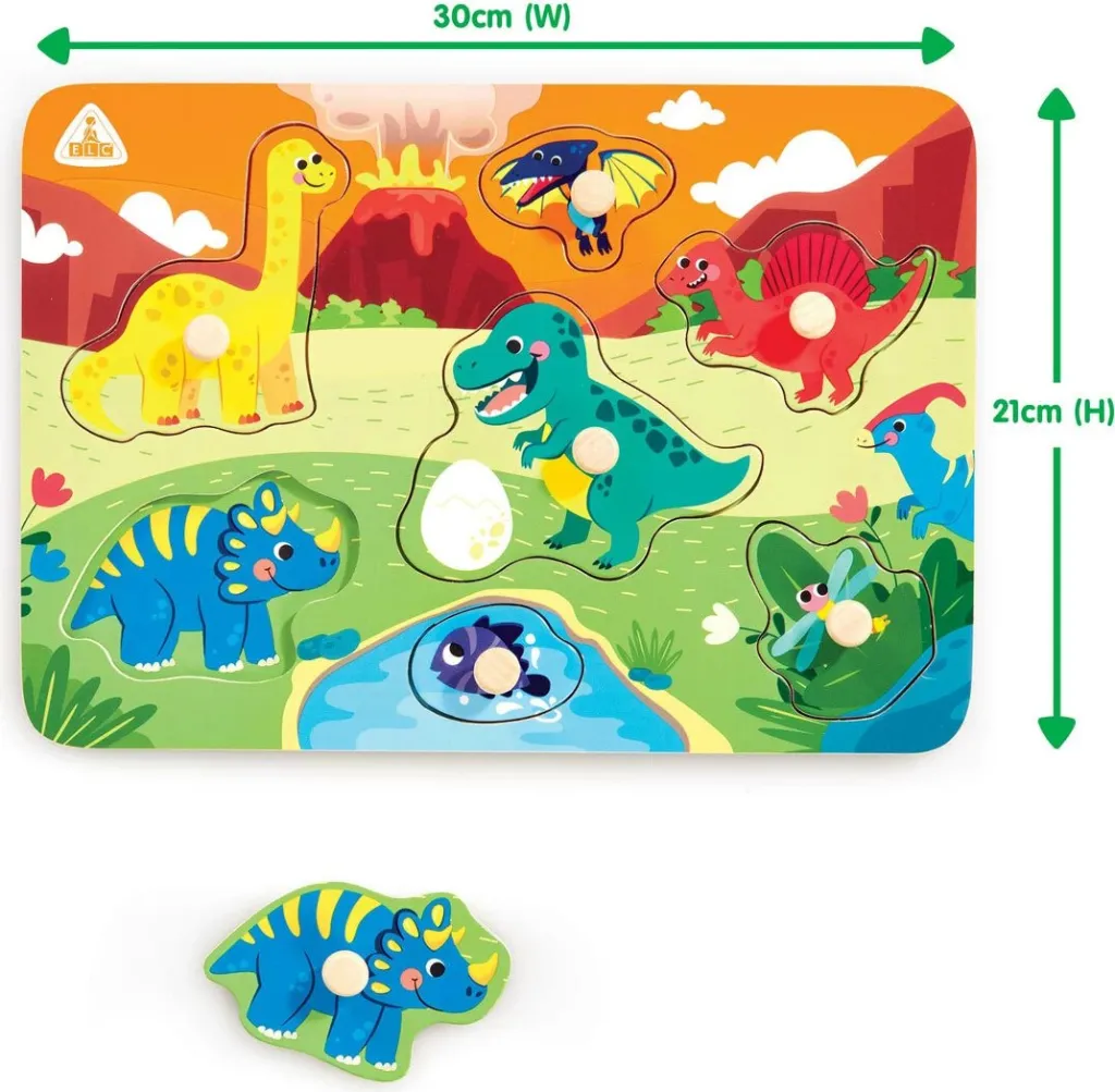 Early Learning Centre Wooden Dinosaur Peg Puzzle - 2