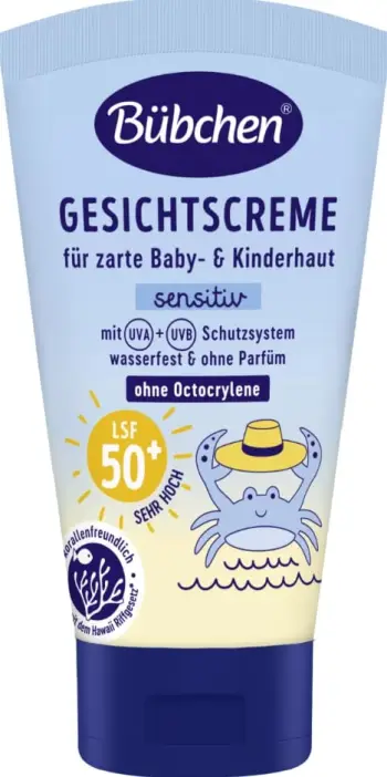 Krem kundër diellit SPF 50+ për fytyrë të bebeve Bübchen Sensitive, 50 ml
