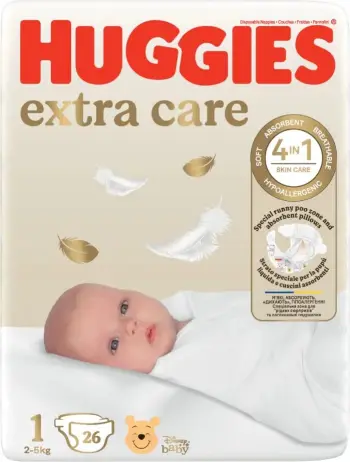 Pelena për bebe Huggies Extra Care, 26 copë