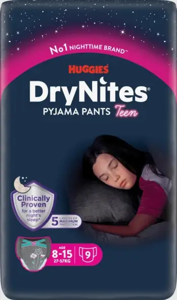 Pelena nate DryNites®, vajza 8-15 vjeç